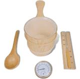 Pack d'accessoires pour sauna traditionnel Seau & Louche + Hygro/Thermomètre